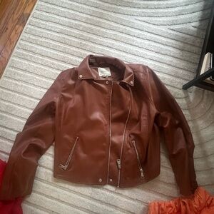 Anthropologie Tan Leather Jacket